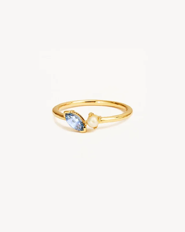 handmade braided leather necklace 14k Solid Gold Into The Blue Ring
