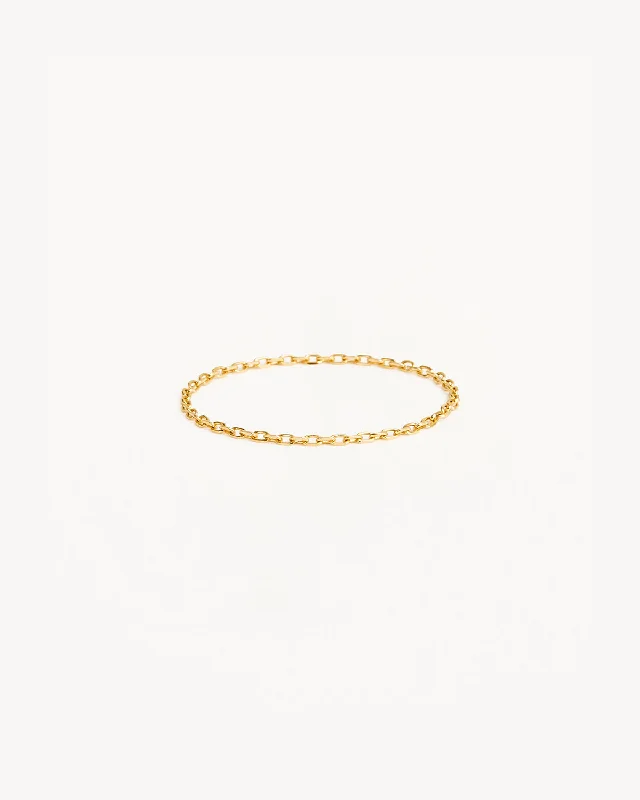 custom engraved wedding band 14k Solid Gold Purity Chain Ring