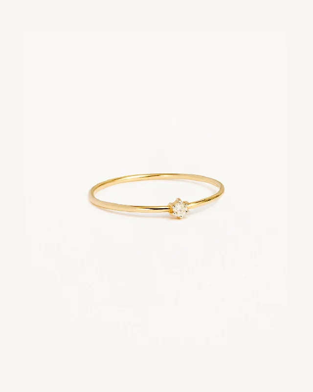 silver moon phase pendant 14k Solid Gold Sweet Droplet Diamond Ring