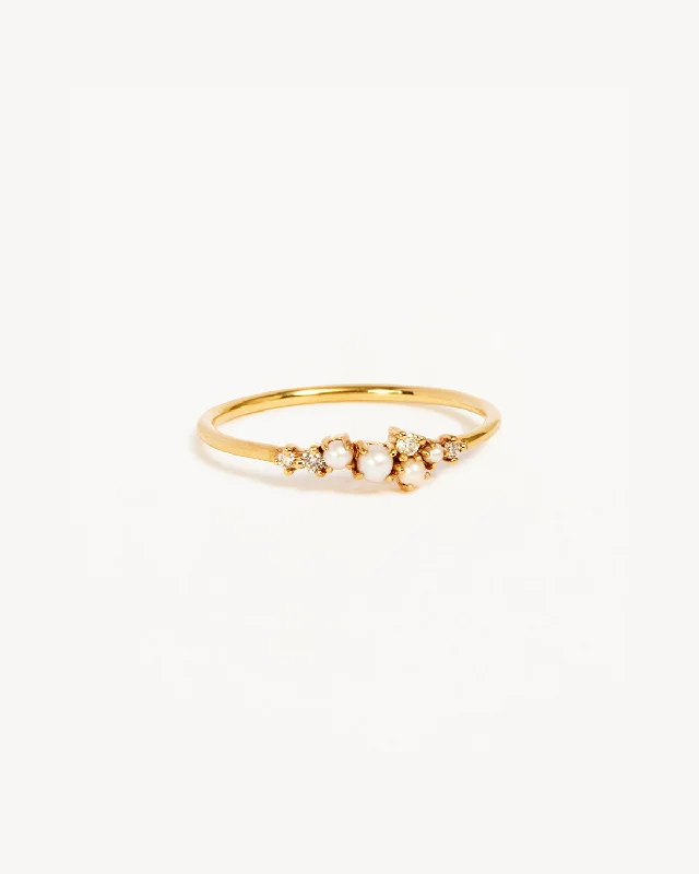 leather cuff bracelet men 14k Solid Gold Tranquillity Diamond Ring