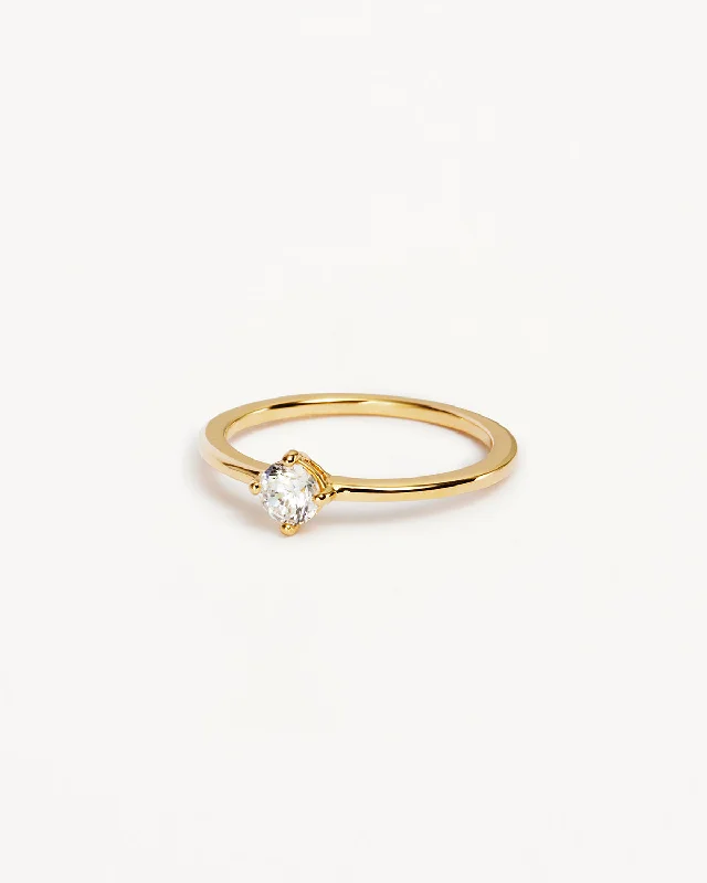 diamond halo pendant necklace 14k Solid Gold Water Drop Lab-Grown Diamond Ring - 4mm