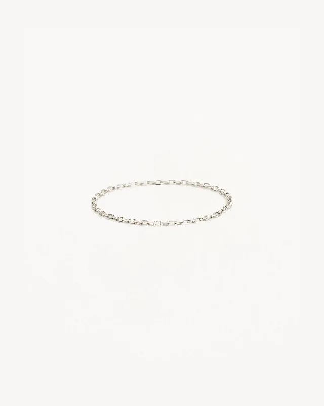 boho gemstone anklet 14k Solid White Gold Purity Chain Ring