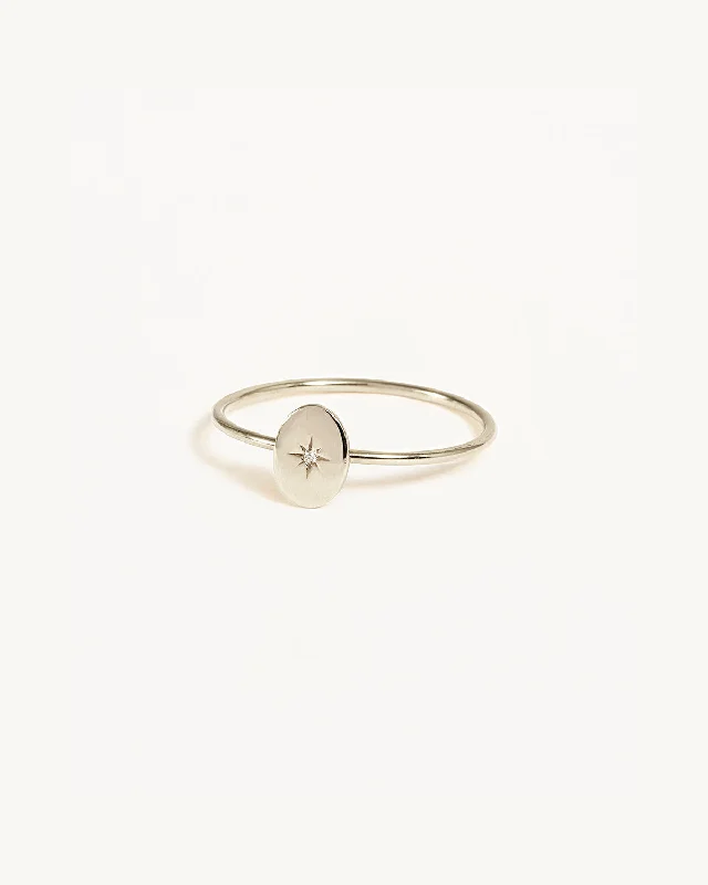 elegant pearl bridal set 14k Solid White Gold Shine Your Light Ring