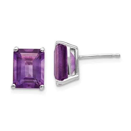 gold moonstone cocktail ring 14KT GOLD 4.50 CTW EMERALD CUT AMETHYST EARRINGS