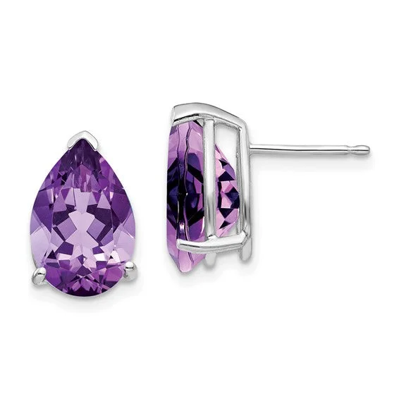vintage floral engagement ring 14KT GOLD 5.60 CTW PEAR SHAPE AMETHYST EARRINGS