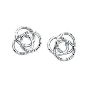 gold daisy stud earrings 14KT White Gold Love Knot Earrings