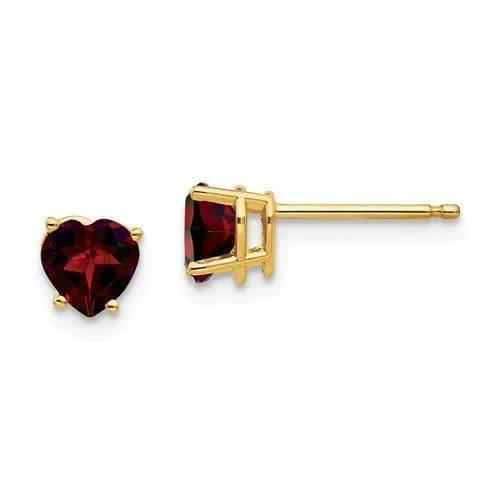 natural amethyst necklace 14KT YELLOW GOLD 1.00 CTW HEART SHAPE GARNET EARRINGS
