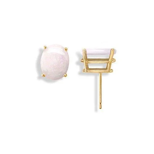 minimalist black diamond studs 14KT YELLOW GOLD 1.00 CTW OVAL OPAL EARRINGS