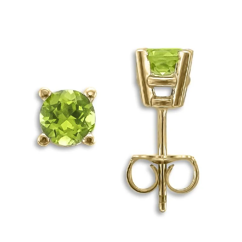 layered gold coin pendant necklace 14KT YELLOW GOLD 1.00 CTW ROUND PERIDOT EARRINGS