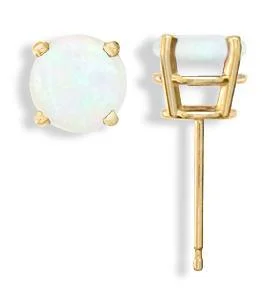 boho shell beaded anklet 14KT YELLOW GOLD 1.00 CTW ROUND OPAL EARRINGS