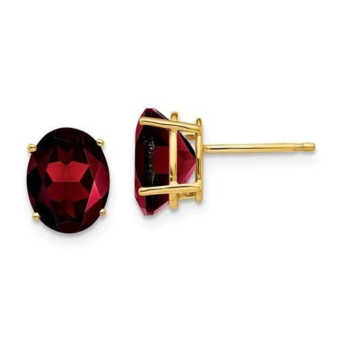 wedding anniversary diamond ring 14KT YELLOW GOLD 4.20 CTW OVAL GARNET EARRINGS
