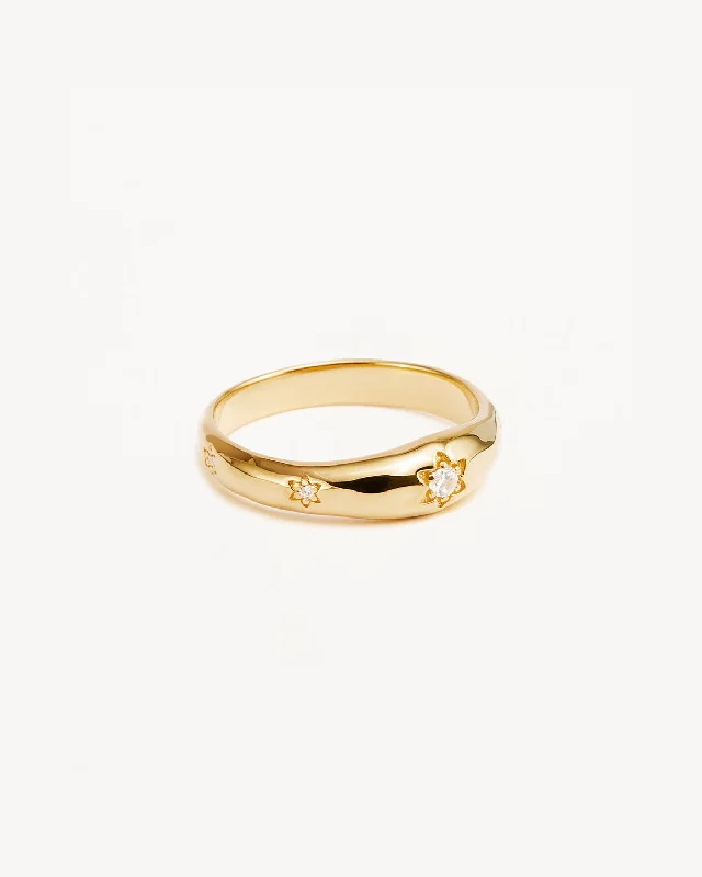 gold charm bracelet with initials 18k Gold Vermeil Align Your Soul Ring