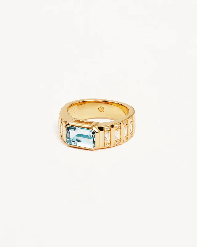 hammered copper wedding band 18k Gold Vermeil Calm Your Soul Topaz Ring