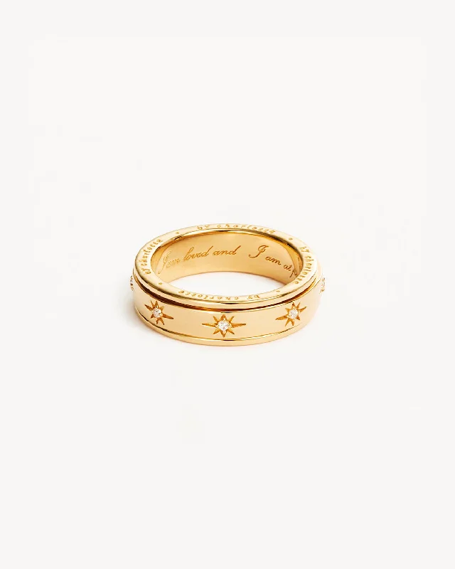 men’s silver ring with onyx 18k Gold Vermeil I Am Loved Spinning Meditation Ring