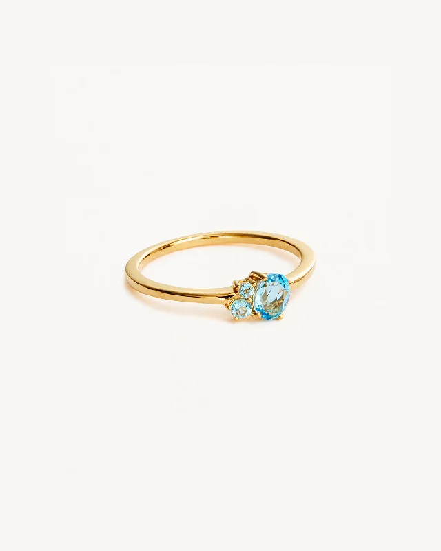 boho gold leaf ring 18k Gold Vermeil Kindred Birthstone Ring - March