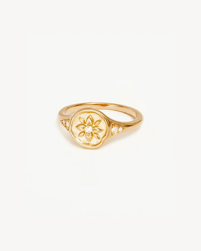 vintage gold engagement ring 18k Gold Vermeil Live in Love Ring
