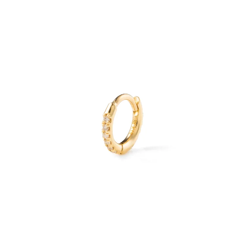 minimalist diamond stud earrings 18k "Manhattan" Diamond Hoop Earring Extra Small size