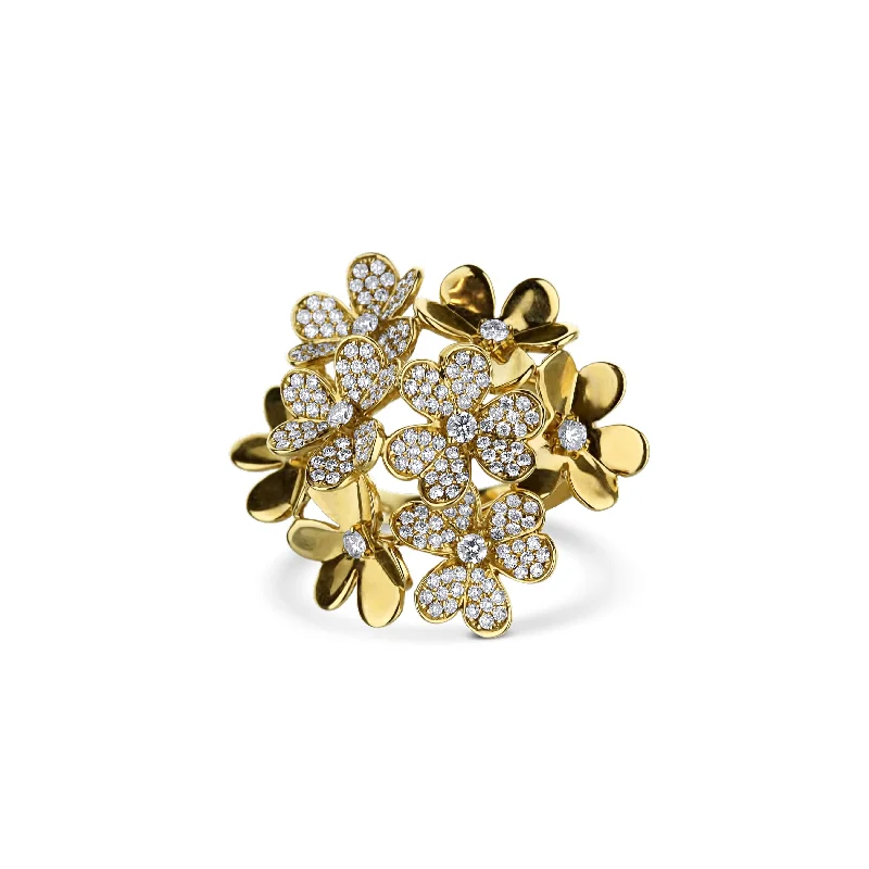 18K Yellow Gold Floral Bouquet Ring