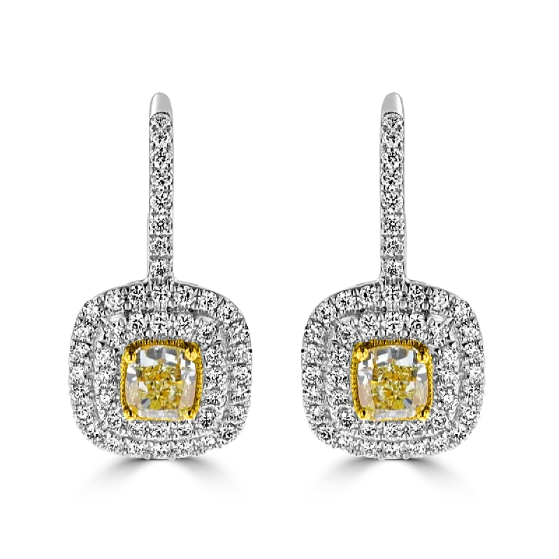 moonstone engagement ring boho 18KT GOLD 1.47 CTW YELLOW & 1.02 CTW DIAMOND EARRINGS