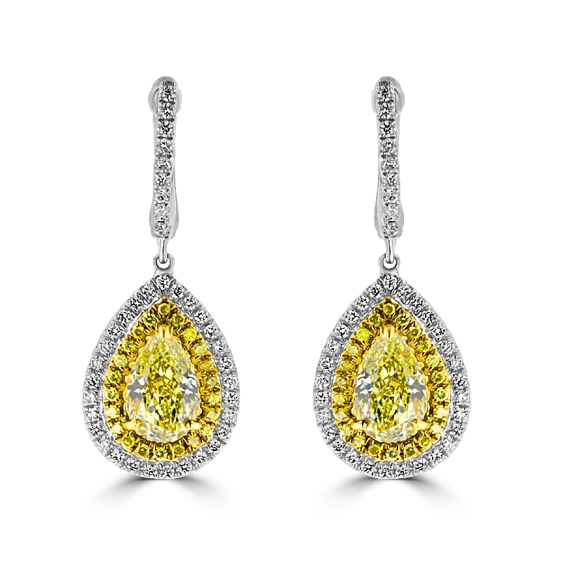 aquamarine birthstone necklace March 18KT GOLD 2.11 CTW & 0.66 CTW DIAMOND EARRINGS
