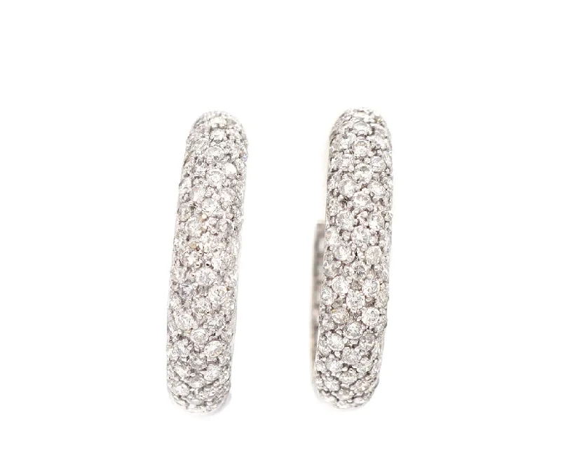 handmade beaded stretch bracelet 2.00ctw Pave Diamond Inside Out Hoop Earrings in 18K