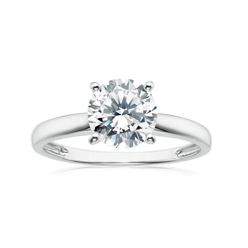 Sterling Silver Cubic Zirconia Solitaire Ring