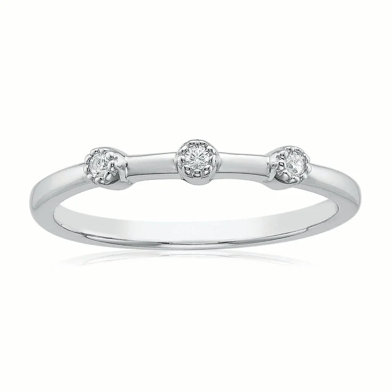 14k gold nose ring hoop Sterling Silver Cubic Zirconia Stacker Ring