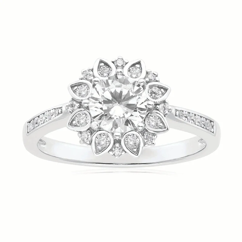 handmade wire-wrapped gemstone ring Sterling Silver Cubic Zirconia Ring