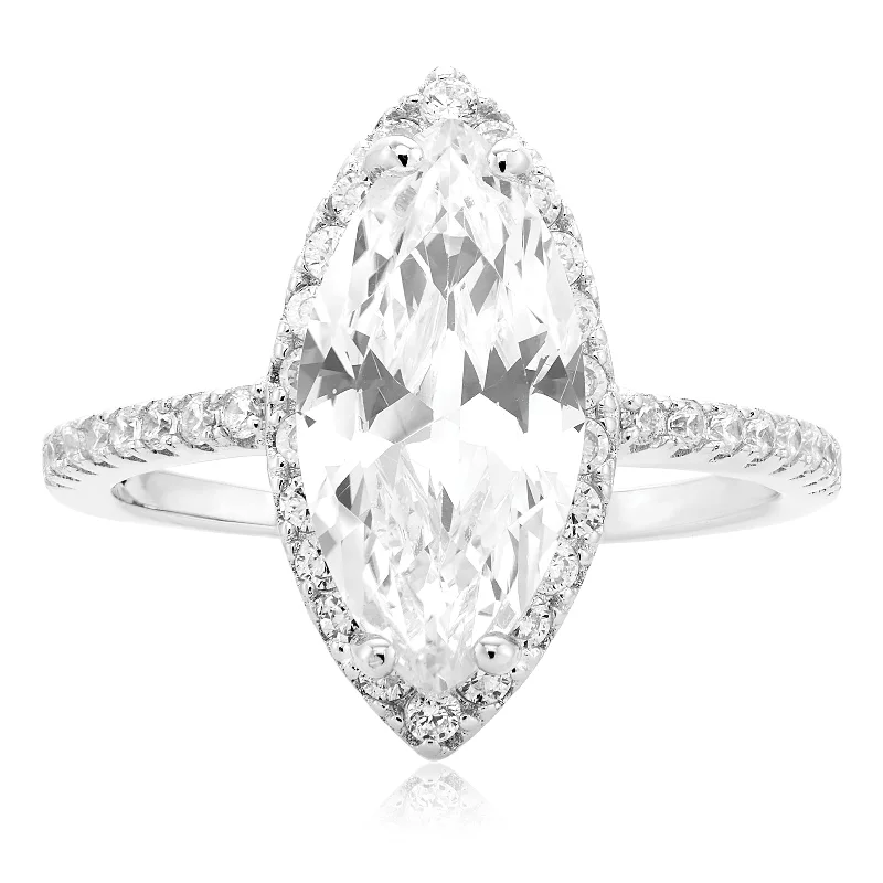 bold gothic vampire ring Sterling Silver Marquise & Round Cubic Zirconia Ring