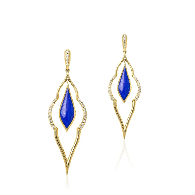 adjustable charm necklace Lapis Earrings With Diamonds