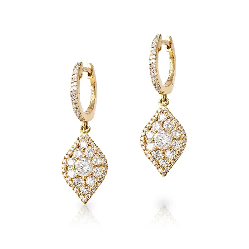 gold moonstone cocktail ring Rose Gold and Diamond Drop Earring