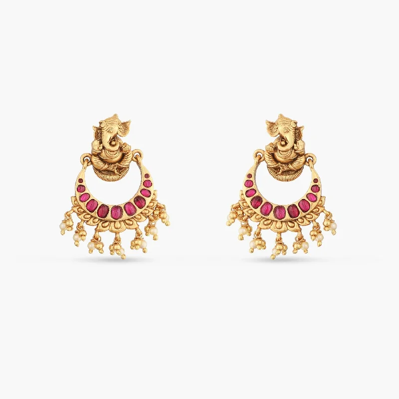 Abiya Nakshi Temple Silver Chaandbali Earrings