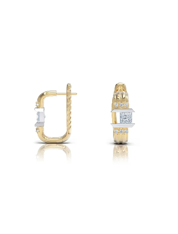 The Princess Flutes, 18K Gold + Diamond Earrings