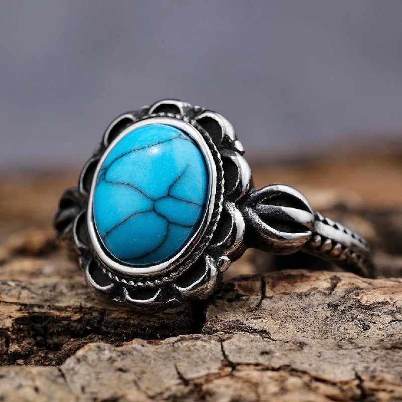 Antique Blue Stone Ring - R206