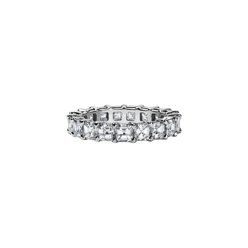 raw crystal cuff bracelet Asscher Cut Eternity Band 4.12ct