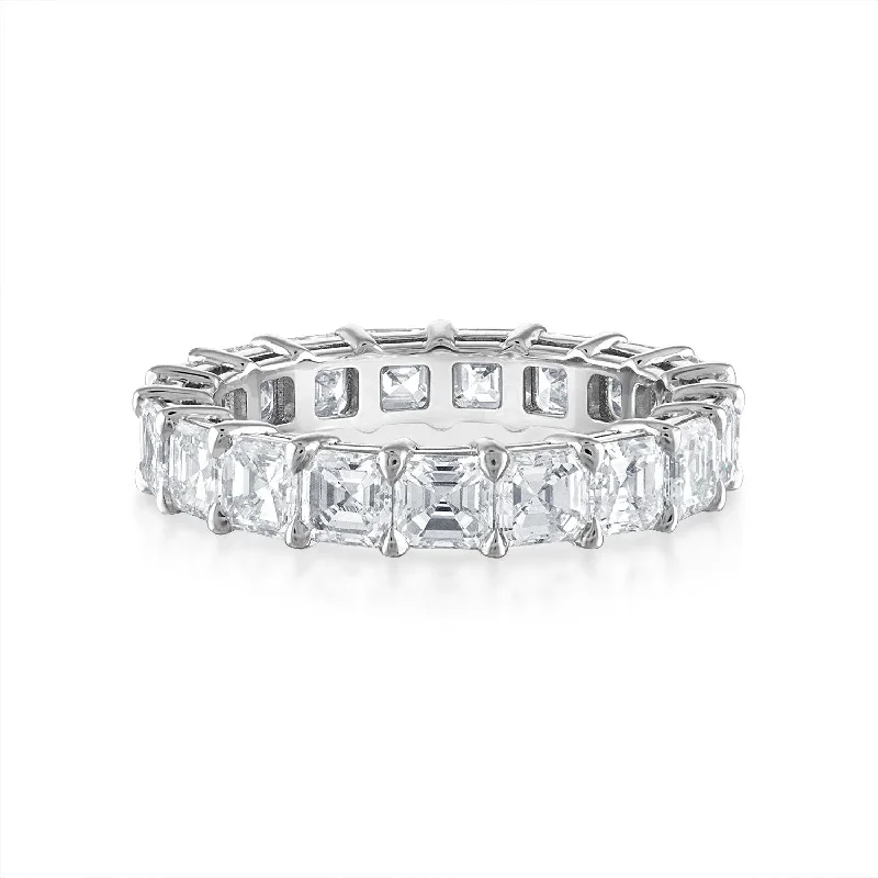 personalized couple’s keychain pendant Asscher Diamond Eternity Band