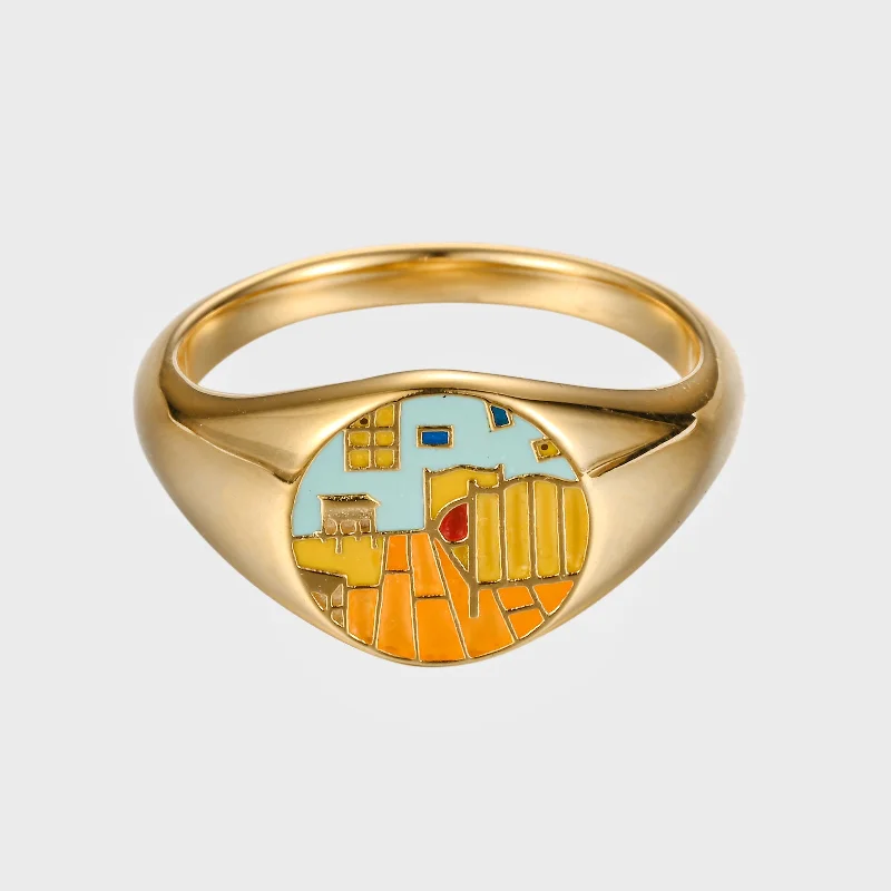 celestial sunburst necklace gold Bedroom in Arles - Gold Ring