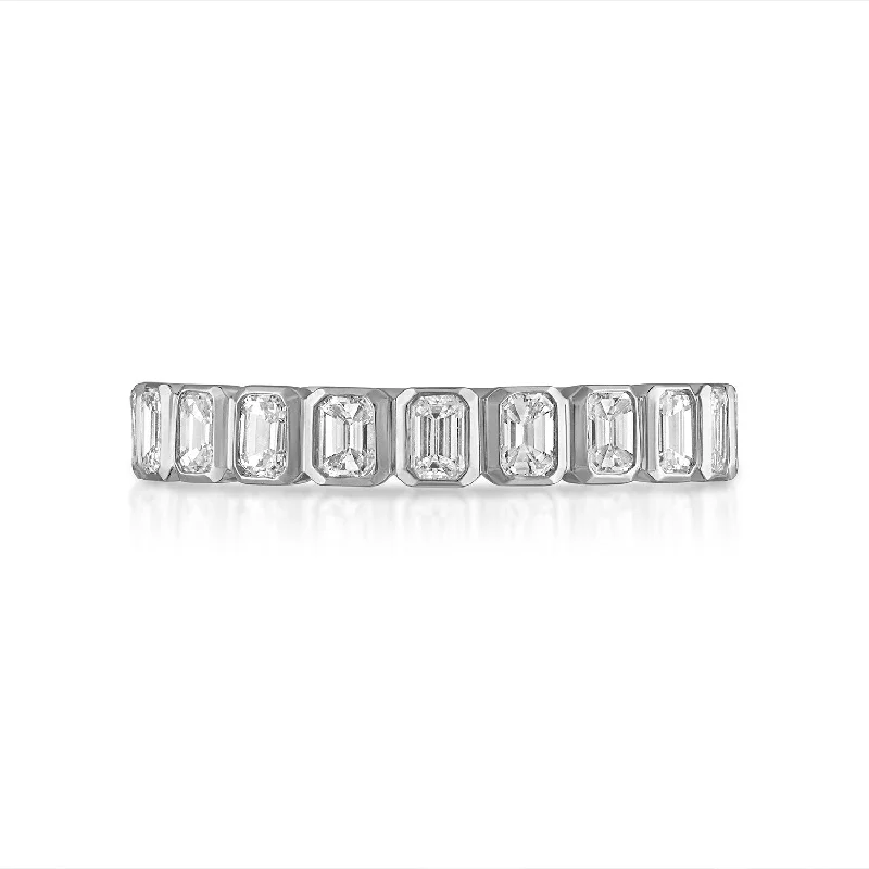 dainty feather charm necklace Bezel Set Emerald Eternity Band