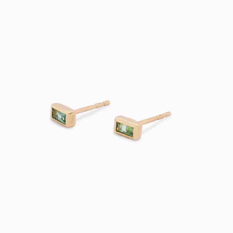 ethical lab-grown diamond ring Bezel Set Emerald Studs