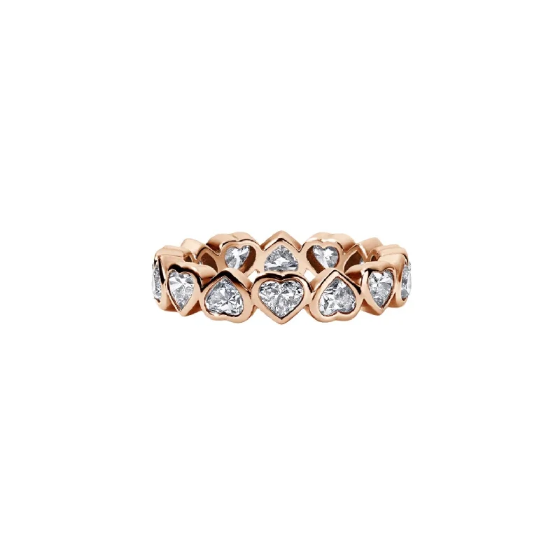 dainty cherry blossom ring Bezel Set Heart Up/Down Eternity Band 2.63ct