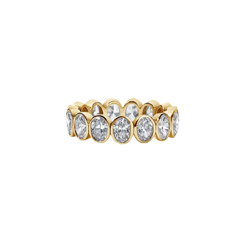 black diamond eternity band Bezel Set Oval Cut Eternity Band 3.21ct