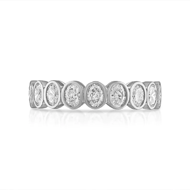 unique zodiac constellation necklace Bezel Set Oval Eternity Band
