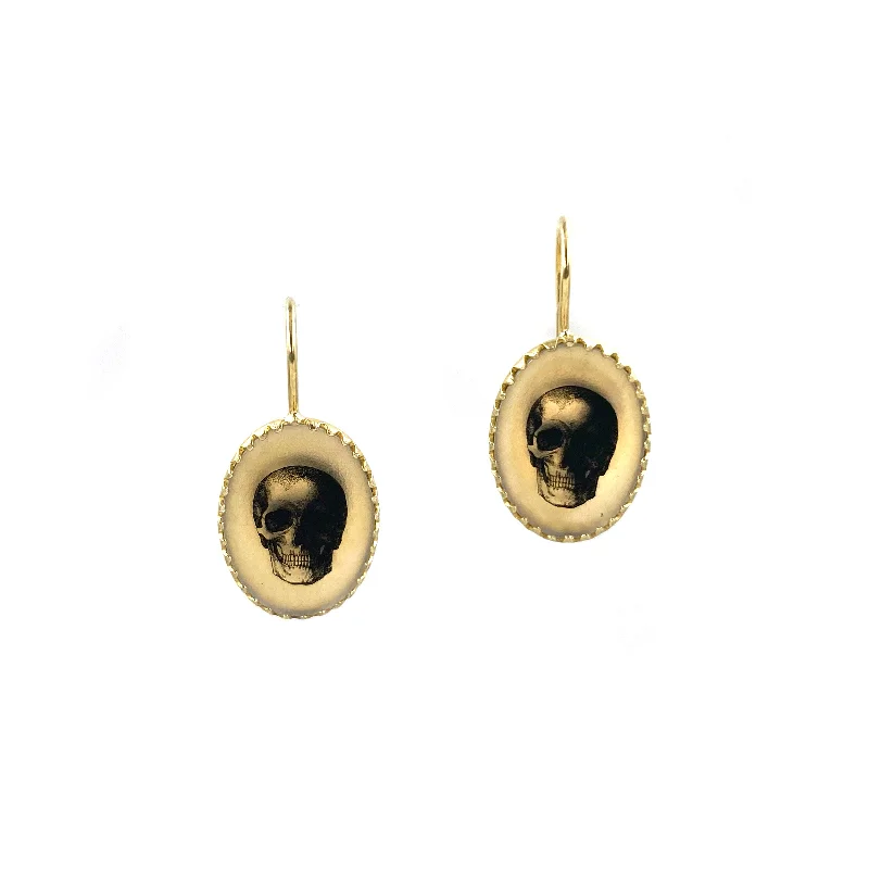 vintage pearl engagement ring Big Victoria Skull Earhangers