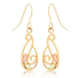 sterling silver lotus ring Black Hills Gold Dangle Leaf Earrings
