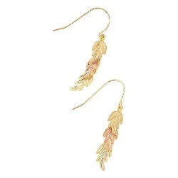 crystal-studded gold ring Black Hills Gold Feather Earrings