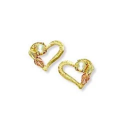vintage rose gold cameo pendant Black Hills Gold Heart Earrings with Pearl