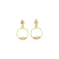 statement silver feather earrings Black Hills Gold Hoop Earrings