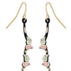 hypoallergenic earrings for sensitive ears Black Hills Gold Leaf Black Earrings