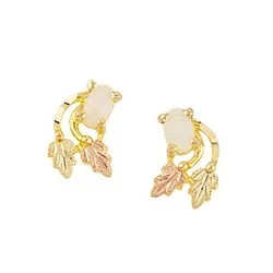 handcrafted gold stud earrings Black Hills Gold Opal Earrings