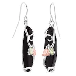 handmade gold nugget ring Black Hills Gold Silver Onyx Dangle Earrings or Necklace